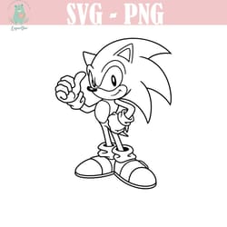 sonic outline the hedgehog svg