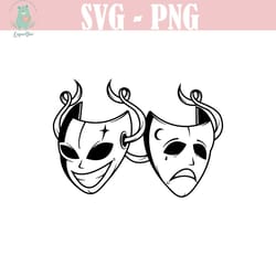 smile now cry later svg | happy and sad clipart | theater mask cut file | star and moon mask stencil | masquerade t-shir