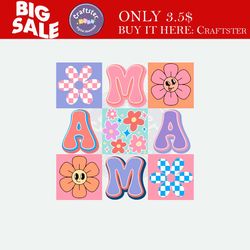 floral mama smiley face mothers day svg