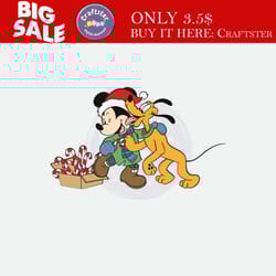 disney pluto and mickey christmas svg