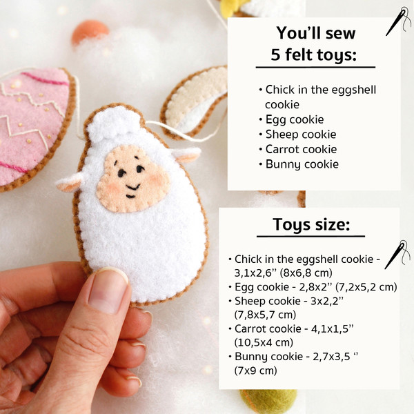 Information about Felt Easter cookies garland PDF tutorial with patterns