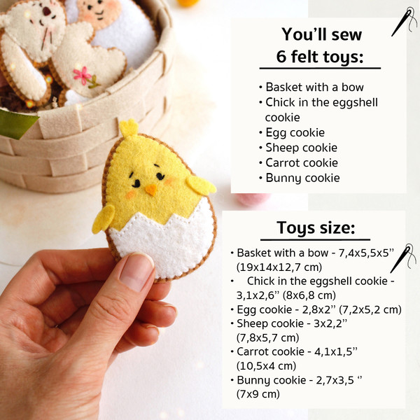 Information about felt Easter cookies PDF tutorial with patterns
