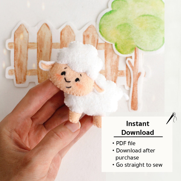 Information about felt sheep PDF tutorial with patterns
