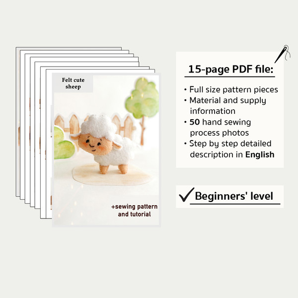 Information about felt sheep PDF tutorial with patte
