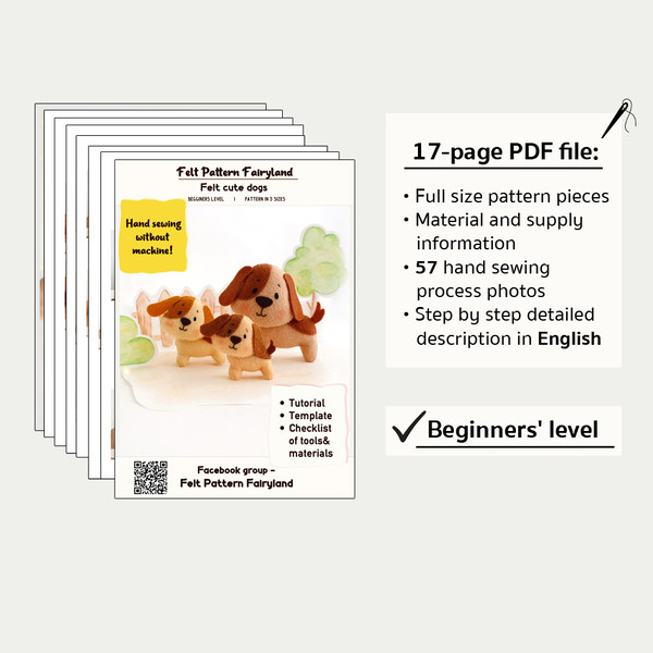 Information about felt dogs PDF tutorial with patterns