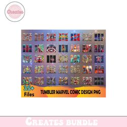 35 Marvel Comic 20oz Skinny Straight And Tapered Bundle Png