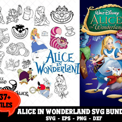 37 Files Alice In Wonderland Bundle SVG