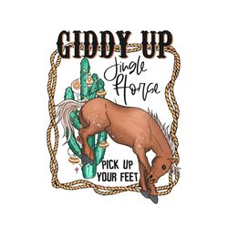 Giddy Up Jingle Horse Sublimation Png