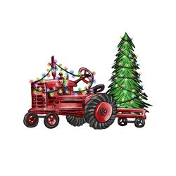 Tractor Farm Christmas PNG