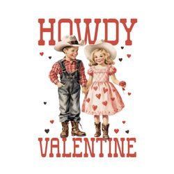 vintage valentine howdy png sublimation