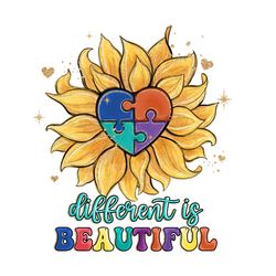 Autism Different is Beautiful PNG