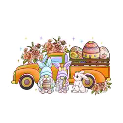 easter day truck bunny gnomes png