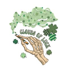 clouds of luck skeleton patricks day png