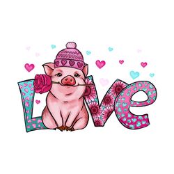 Love Pig Valentine PNG Sublimation