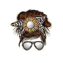 golf messy bun sublimation png