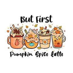 fall latte hand drawn sublimation