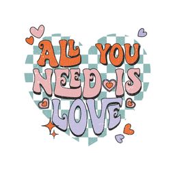 retro valentine all you need is love png