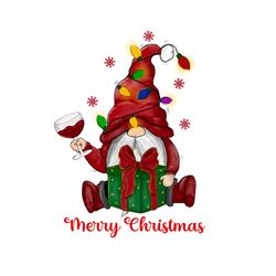 merry christmas gnome light sublimation
