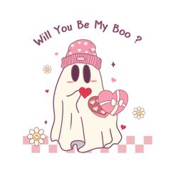 will you be my boo ghost png valentines