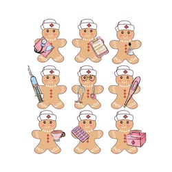 nurse gingerbread men christmas png