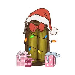 retro canned pickles christmas light png