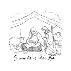 oh come let us adore him nativity png