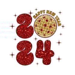 happy new year 2024 disco ball glitter