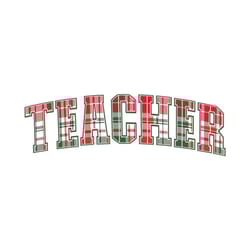 teacher christmas plaid retro school png