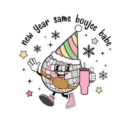 new year same boujee babe disco ball png