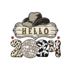 hello 2024 new year cowboy western png