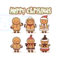 gingerbread retro merry christmas png