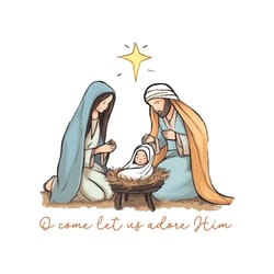oh come let us adore him nativity png
