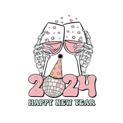 happy new year 2024 skeleton hand png
