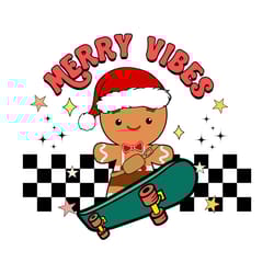 merry vibes gingerbread christmas png
