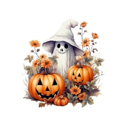fall ghost pumpkin autumn halloween png