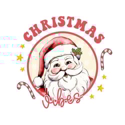 christmas vibes retro santa watercolor