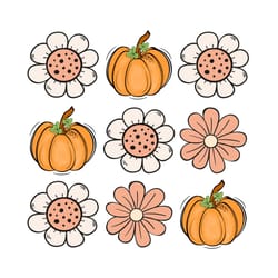 pumpkins flowers thanksgiving fall png