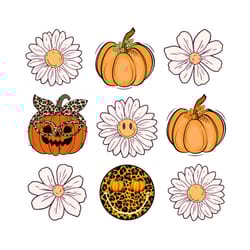 pumpkins flowers spooky season fall png
