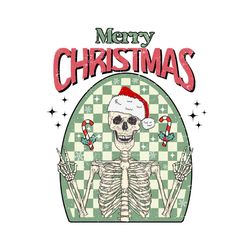 Merry Christmas Santa Skeleton Skull PNG