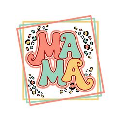 Mama Retro Leopard Mother's Day Mom PNG
