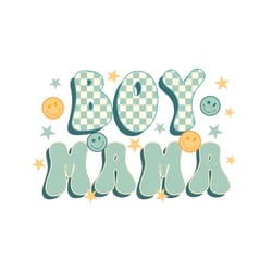 boy mama retro mom checkered smiley png