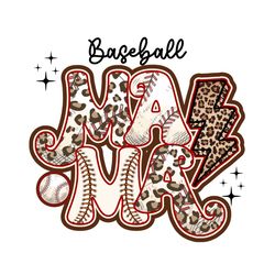 baseball mama leopard lightning bolt png
