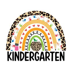 kindergarten leopard rainbow svg