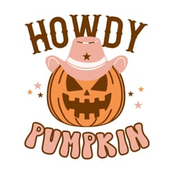 howdy pumpkin, halloween svg, retro svg