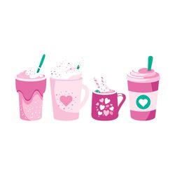 cozy pink winter beverage svg