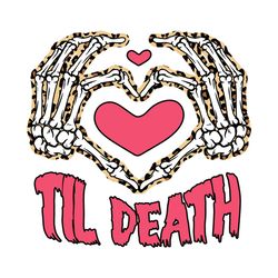 til death heart sign skeleton hands