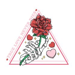 true love never dies retro skeleton rose