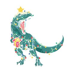 christmas dinosaur tree rex