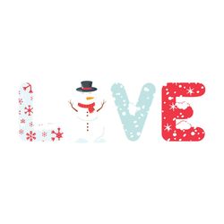love winter snowman letter print