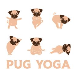 pug yoga pose meditation funny yoga gift
